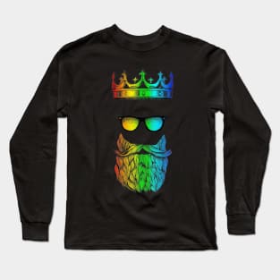 LGBT Gay Bearded Bear King Design T-Shirt Long Sleeve T-Shirt